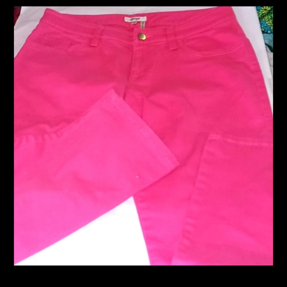 Tyler Boe neon pink jeans